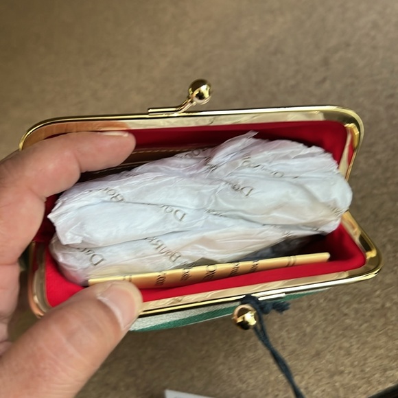 NWT Dooney & Bourke Large Striped Sena Frame Wallet in Sea Foam - Picture 6 of 9